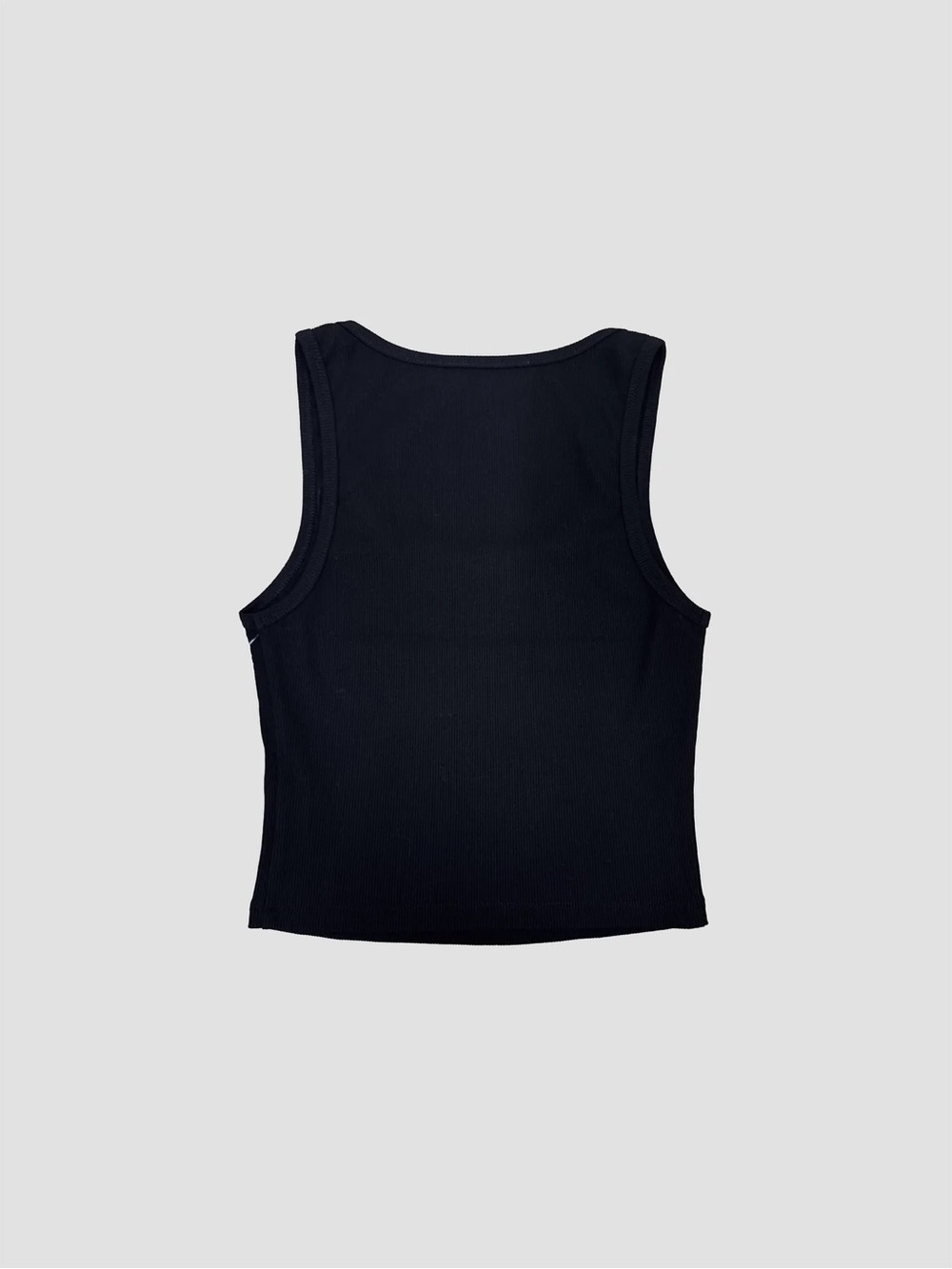 Black Ribbed Crop Tank - Picture 3 of 4